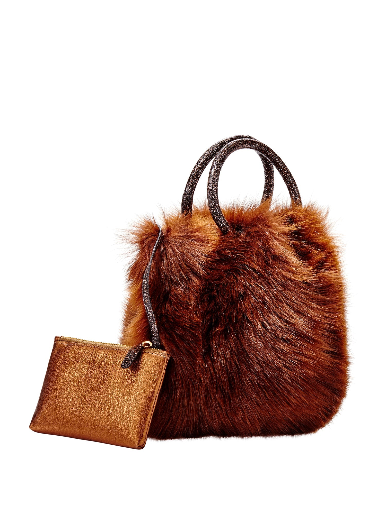Gia Shearling Mini Bucket Handbag