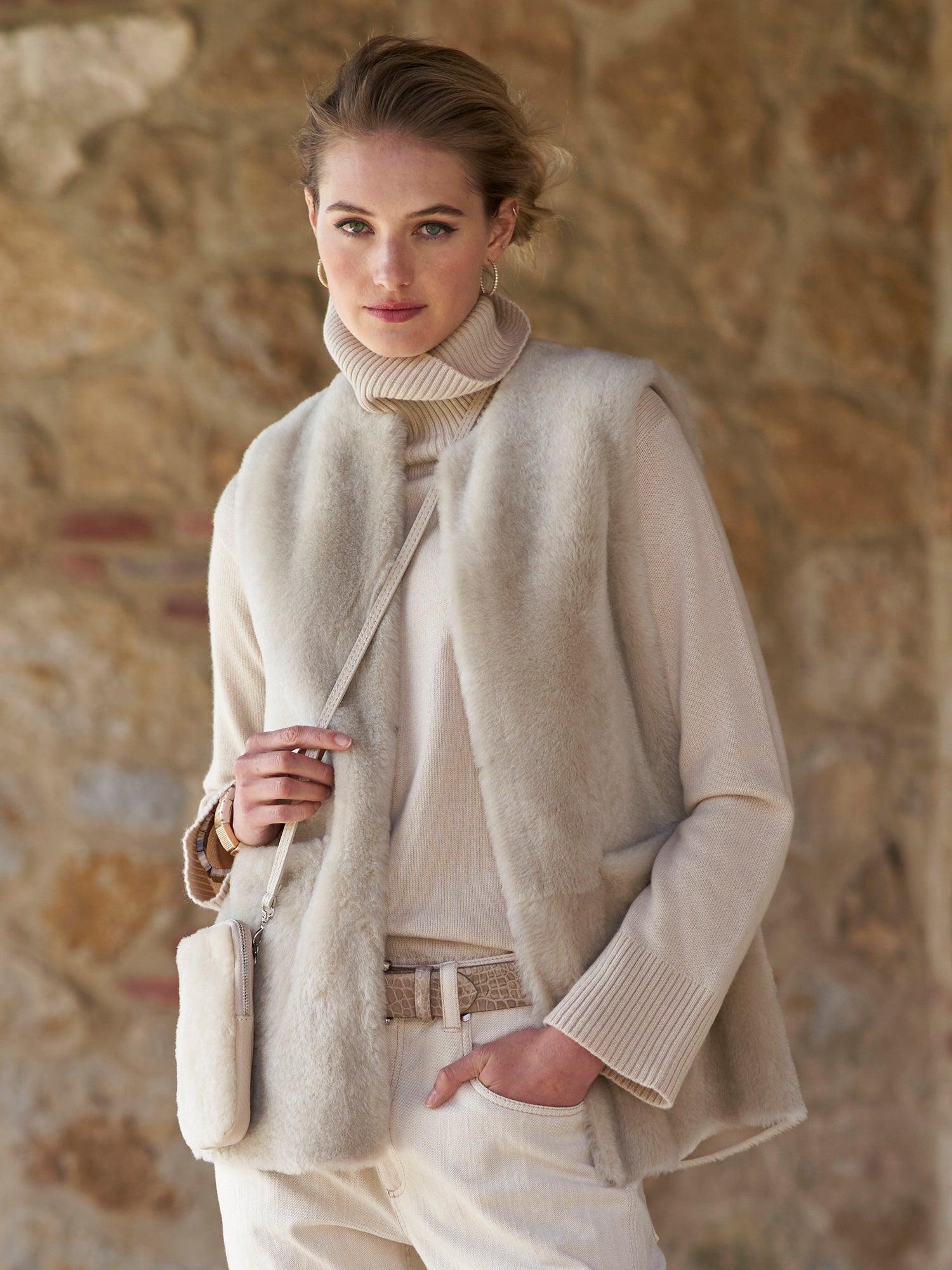 Shearling Cellphone Bag