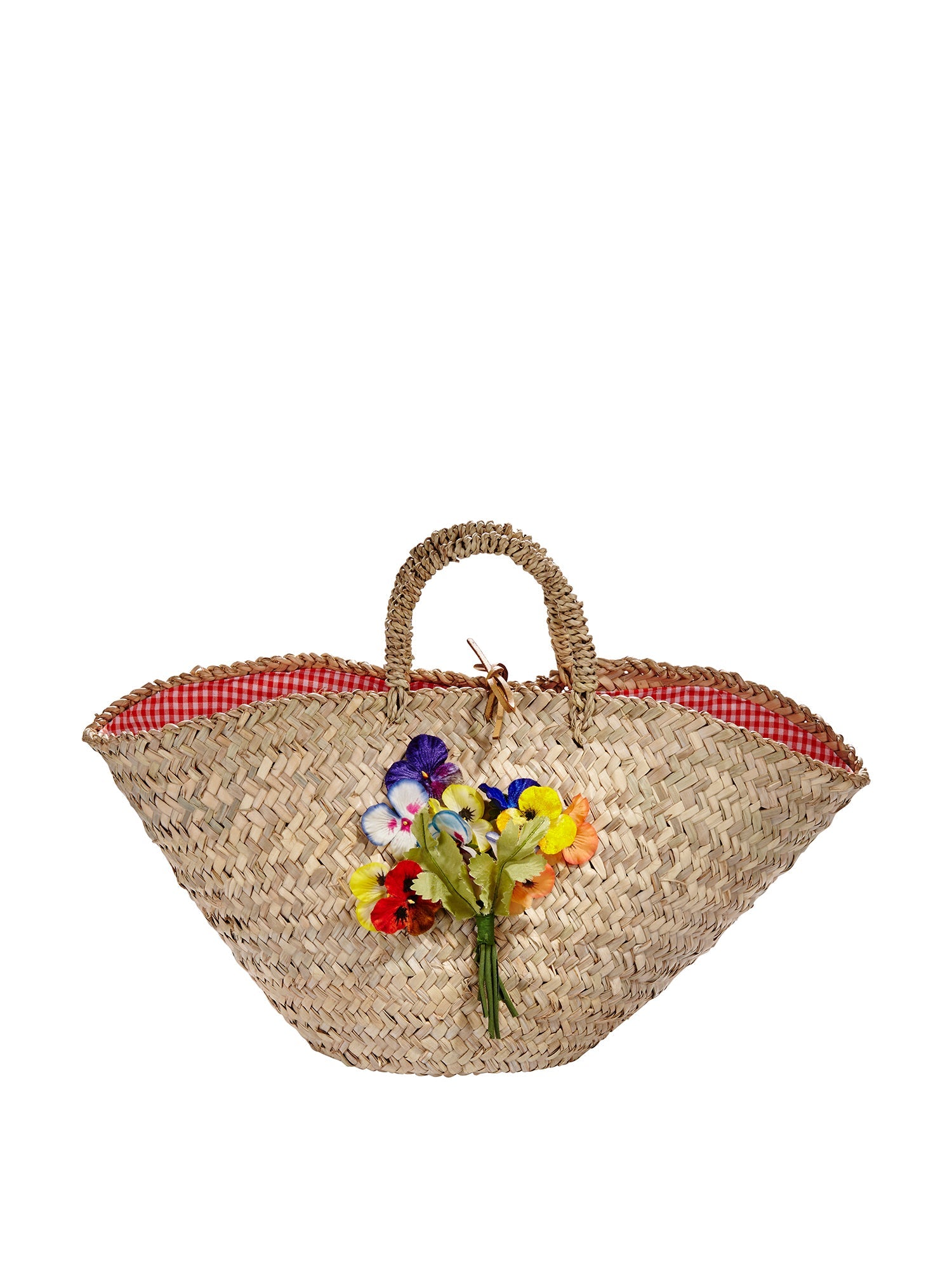 Multi Pansies Straw Bag