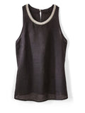 Alaya Jewel Sleeveless Linen Top