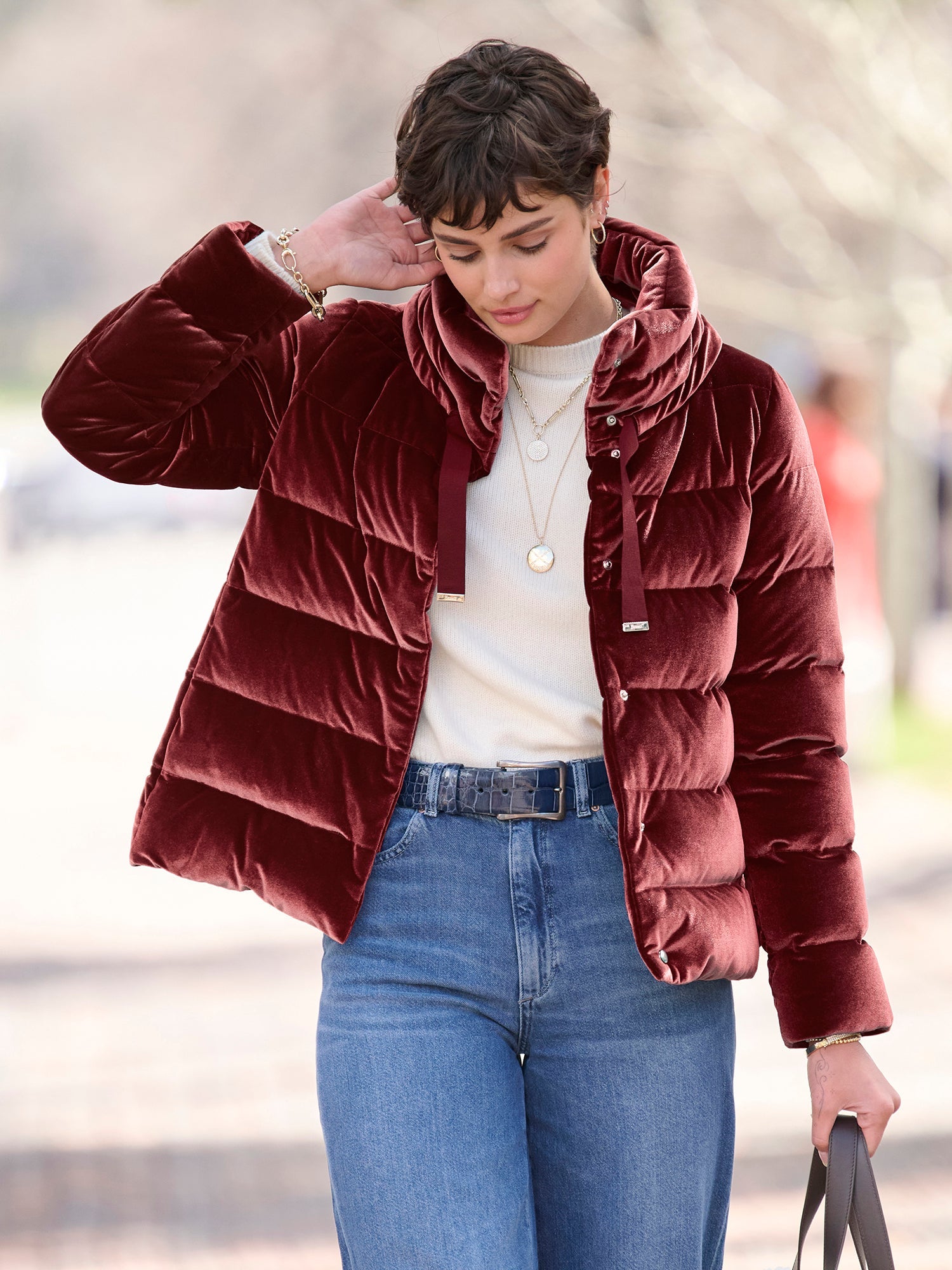 Thea Velvet Bomber Jacket