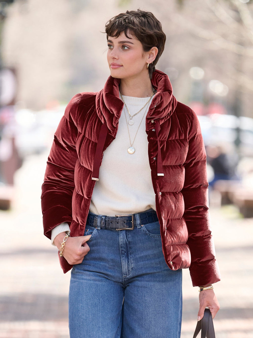Thea Velvet Bomber Jacket