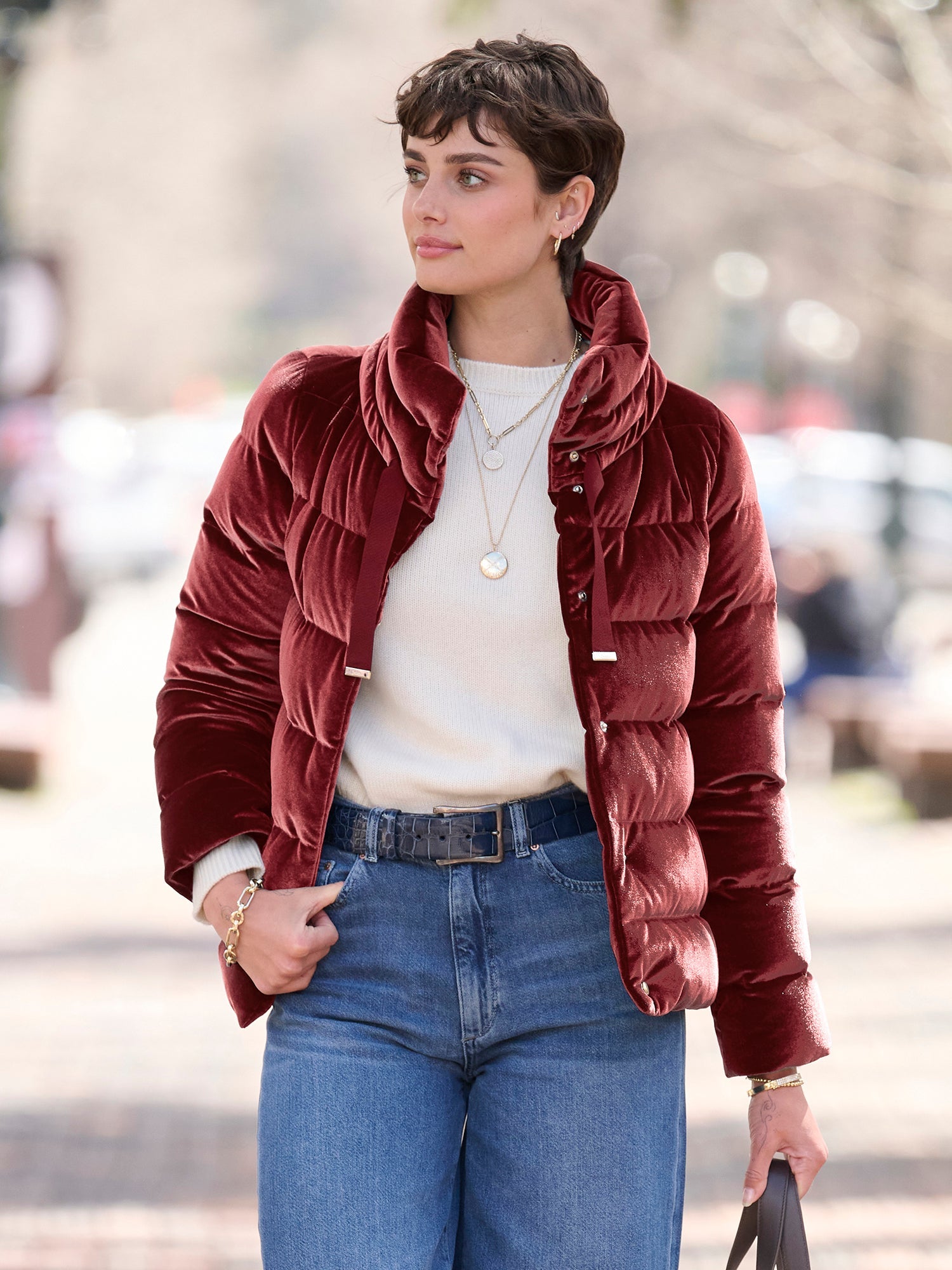 Thea Velvet Bomber Jacket