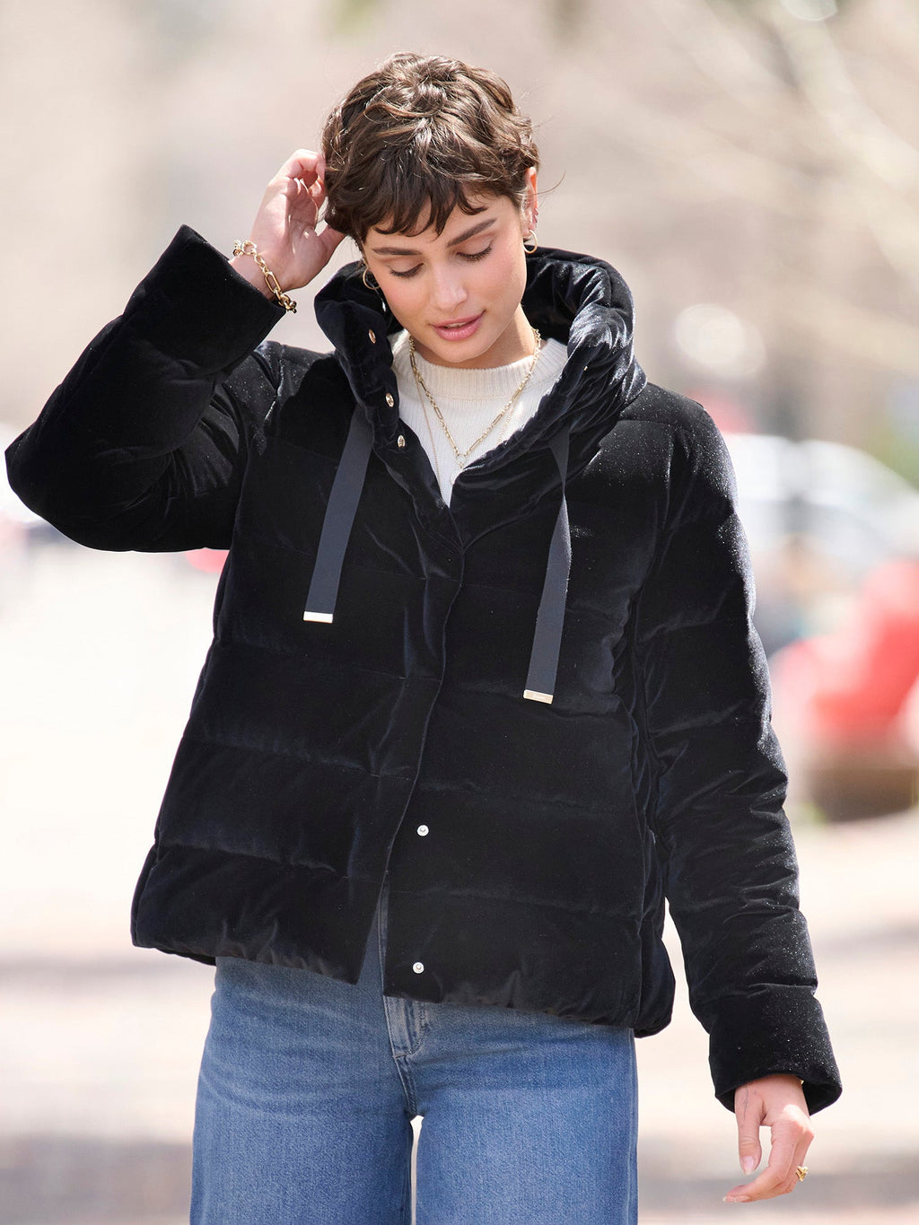 Thea Velvet Bomber Jacket