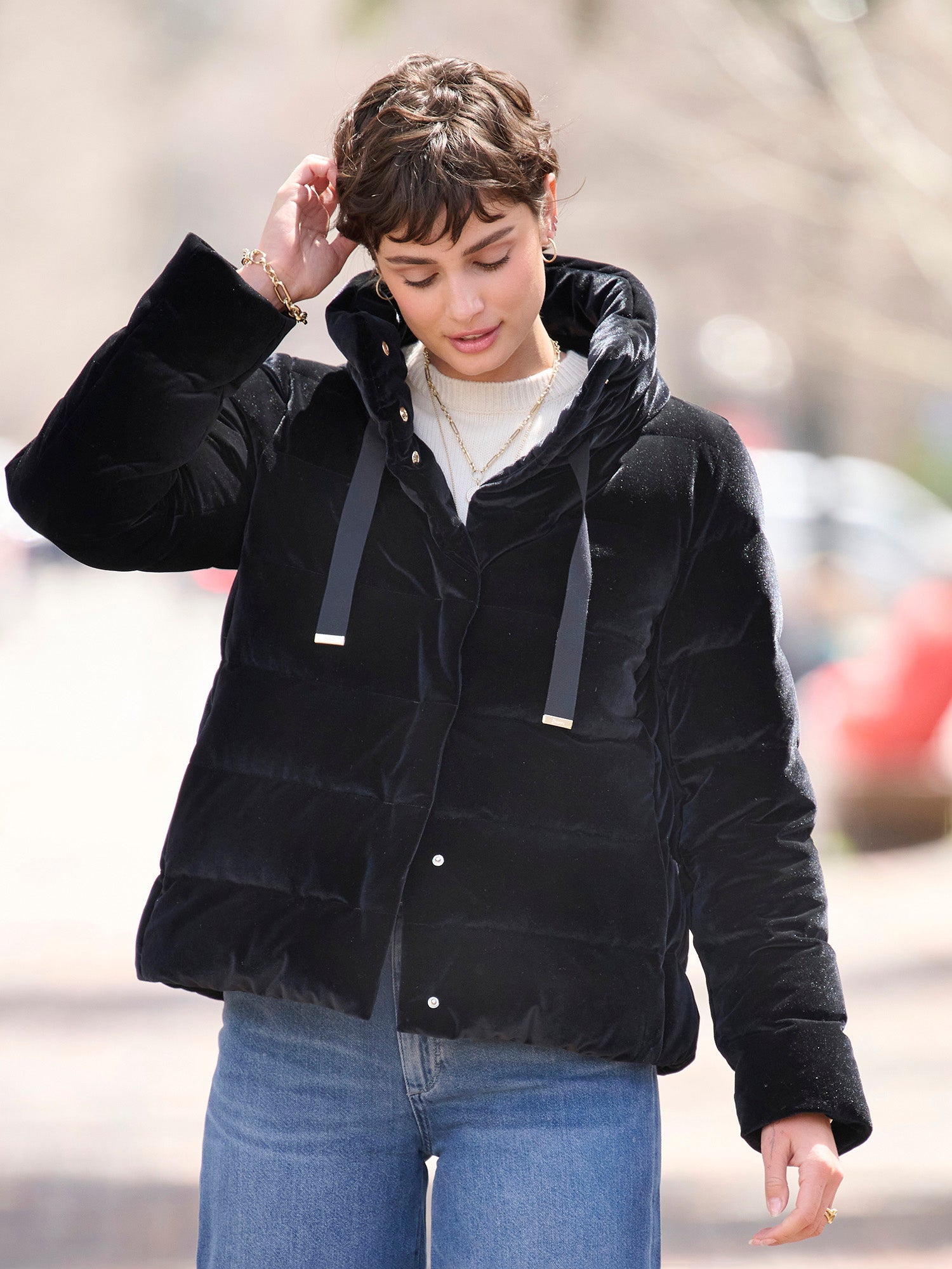 Thea Velvet Bomber Jacket