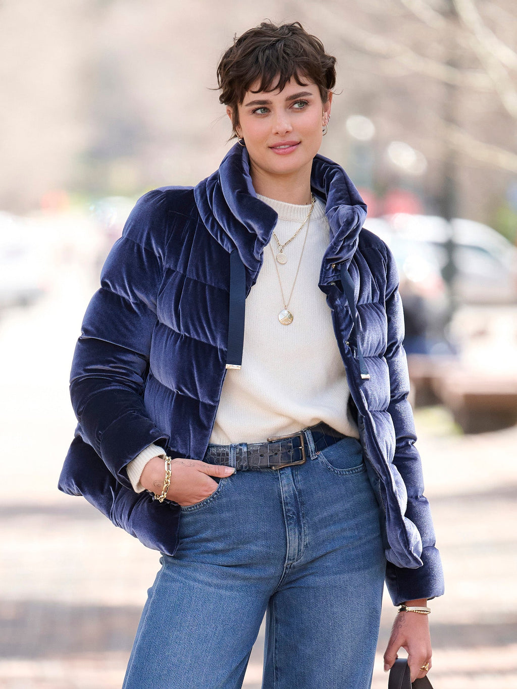 Thea Velvet Bomber Jacket