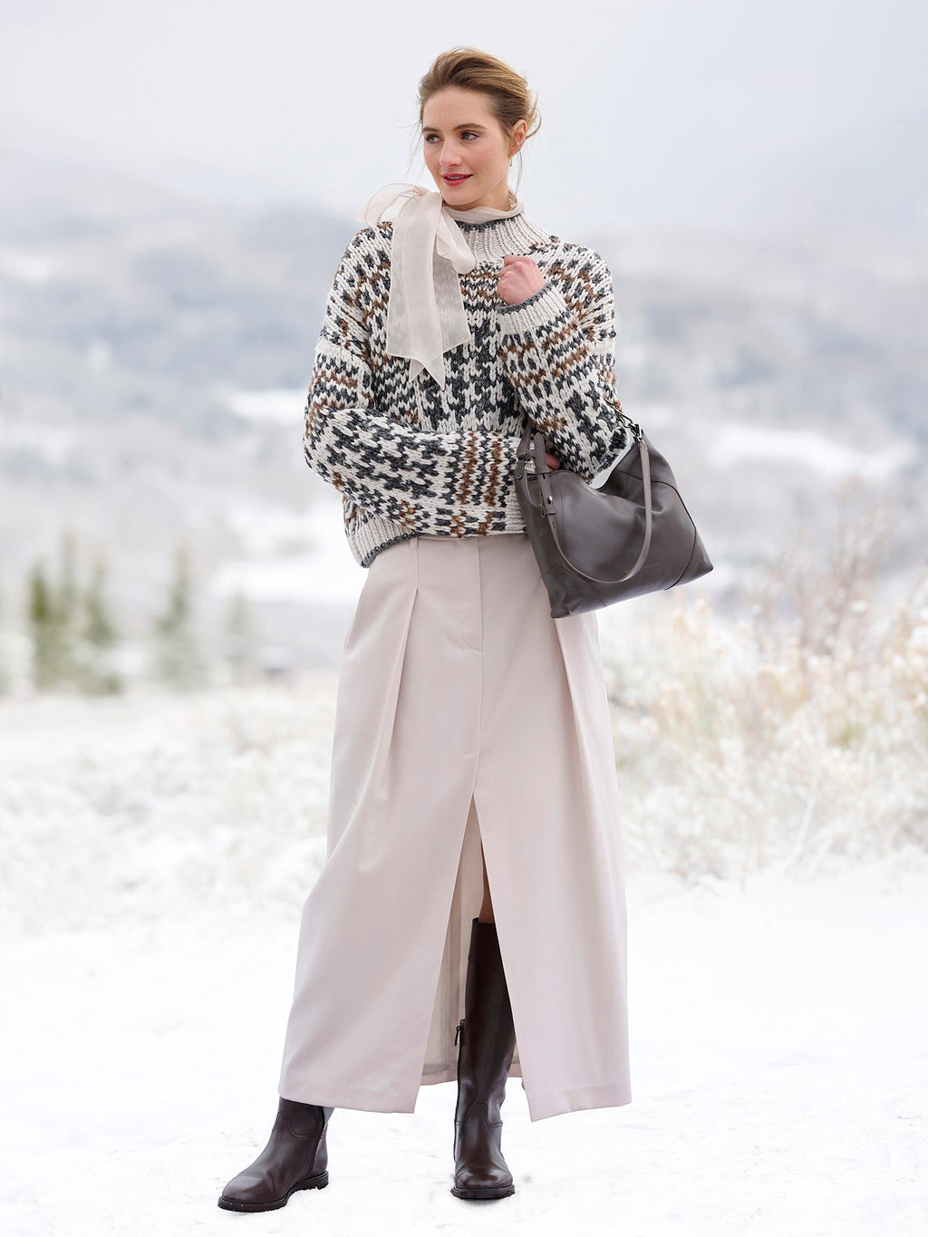 Herringbone Paillette Cashmere Sweater