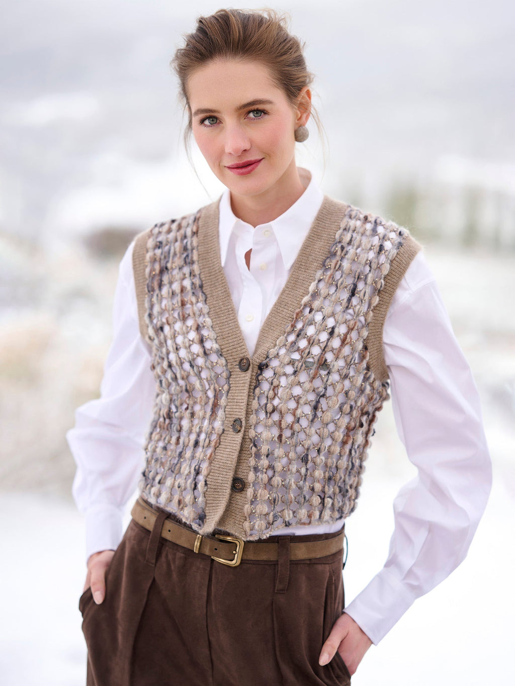 Paillette Bubble Knit Vest