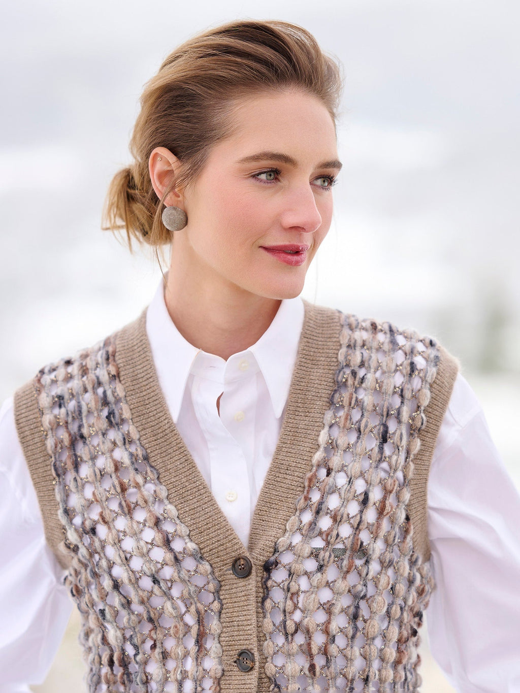 Paillette Bubble Knit Vest