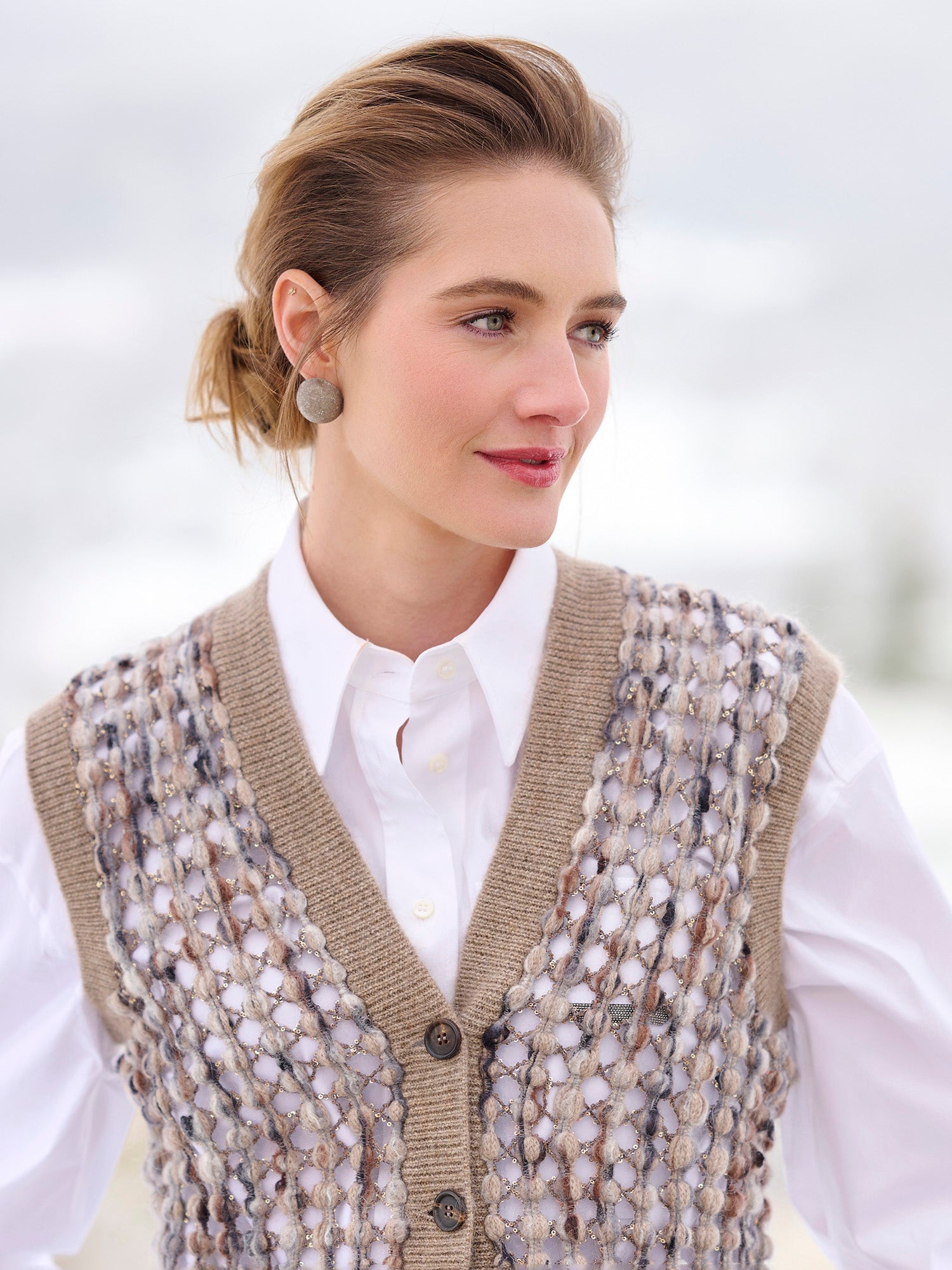 Paillette Bubble Knit Vest