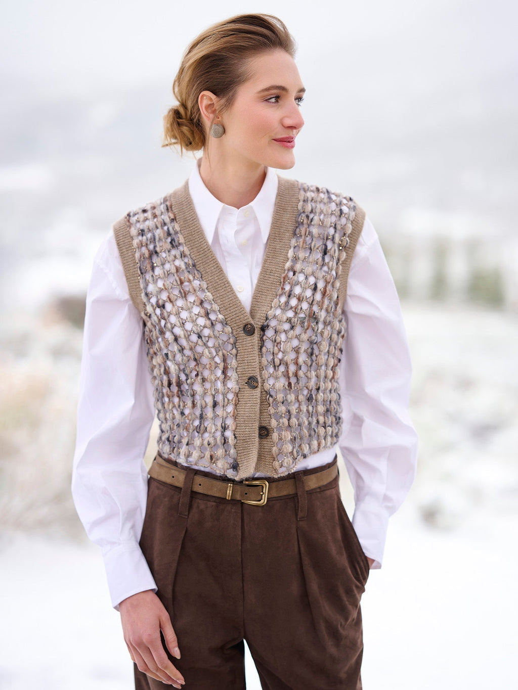 Paillette Bubble Knit Vest