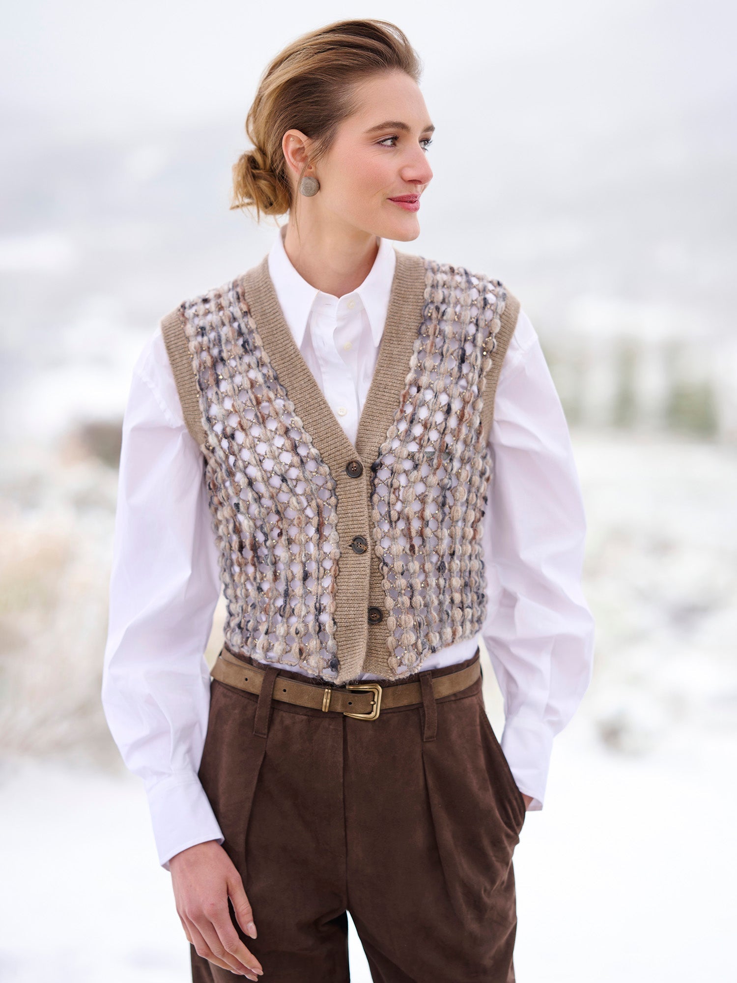 Paillette Bubble Knit Vest