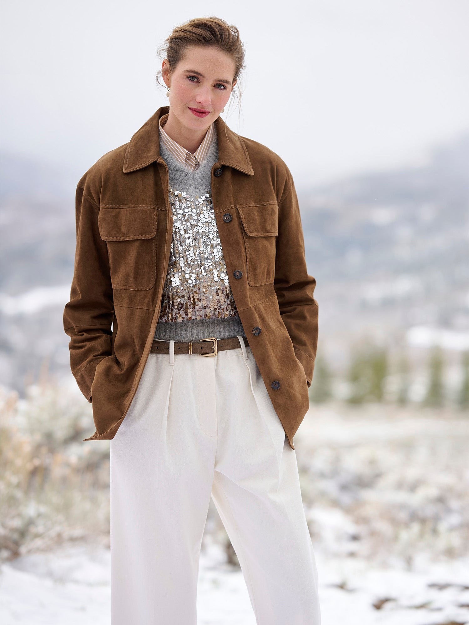 Ombre Paillette Sweater Vest