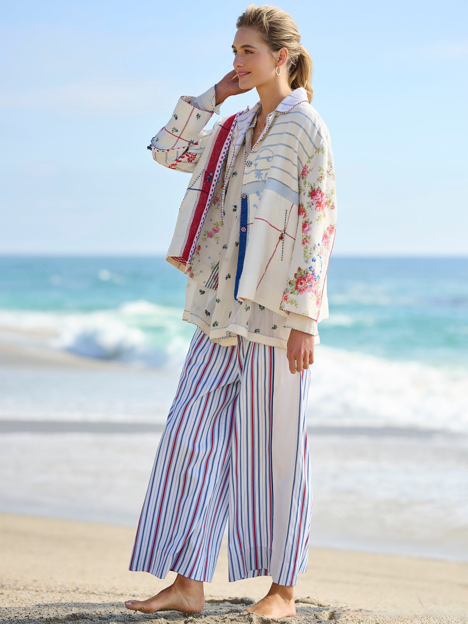 Delfi Stripe Cotton Pant