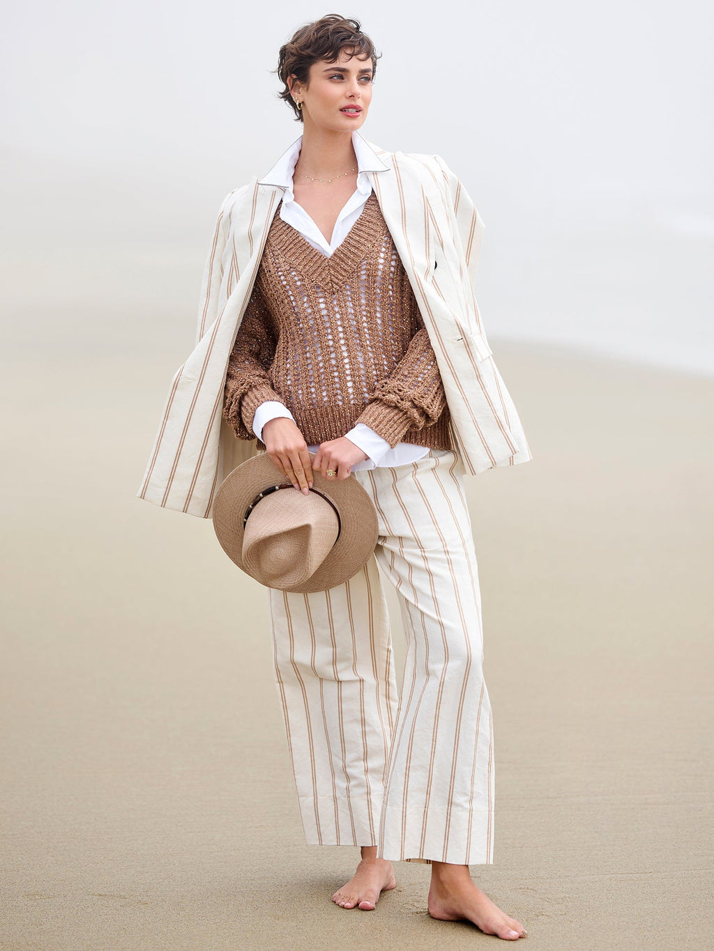 V-Neck Paillette Sweater