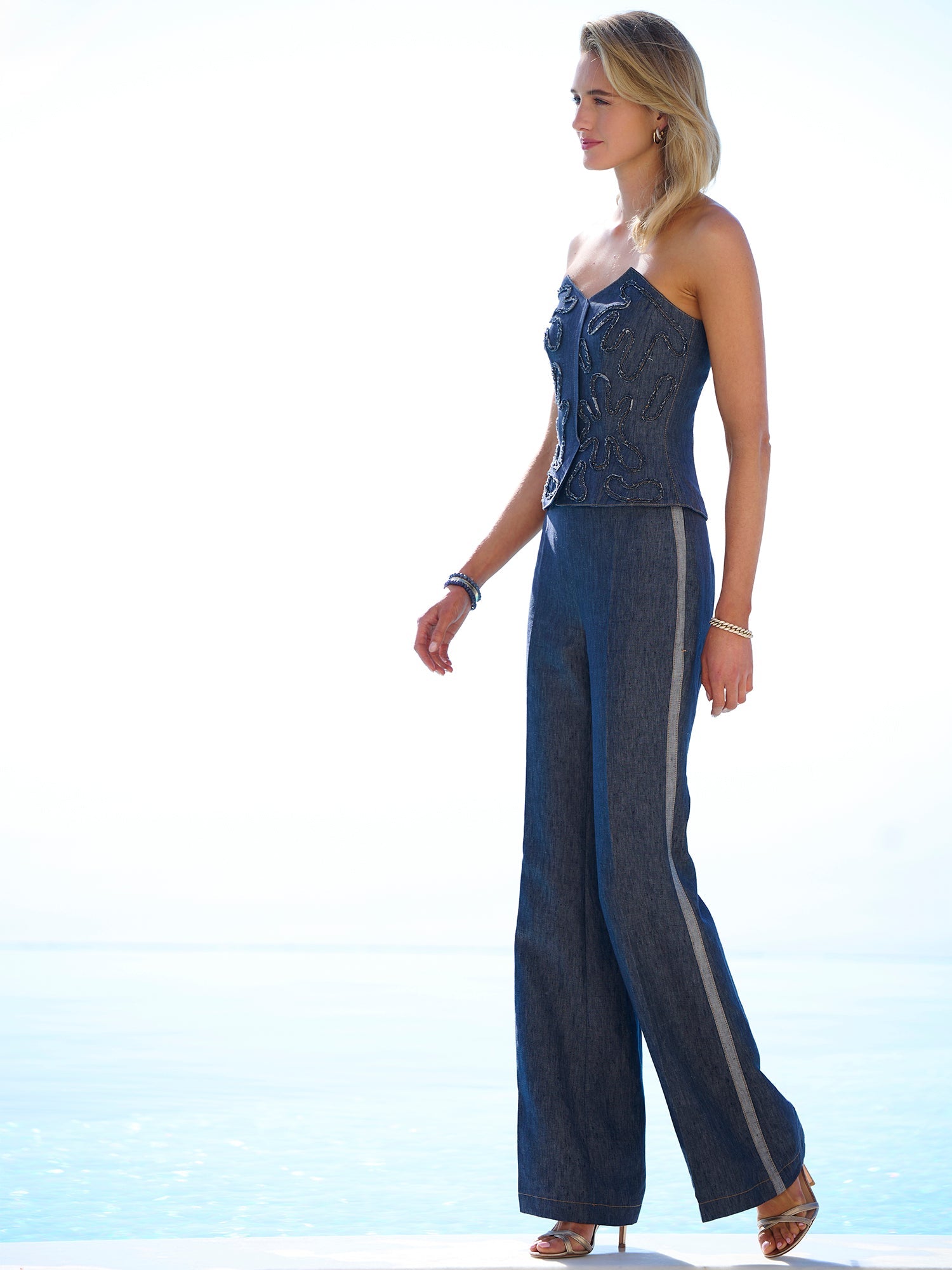 Mara Herringbone Linen Jean