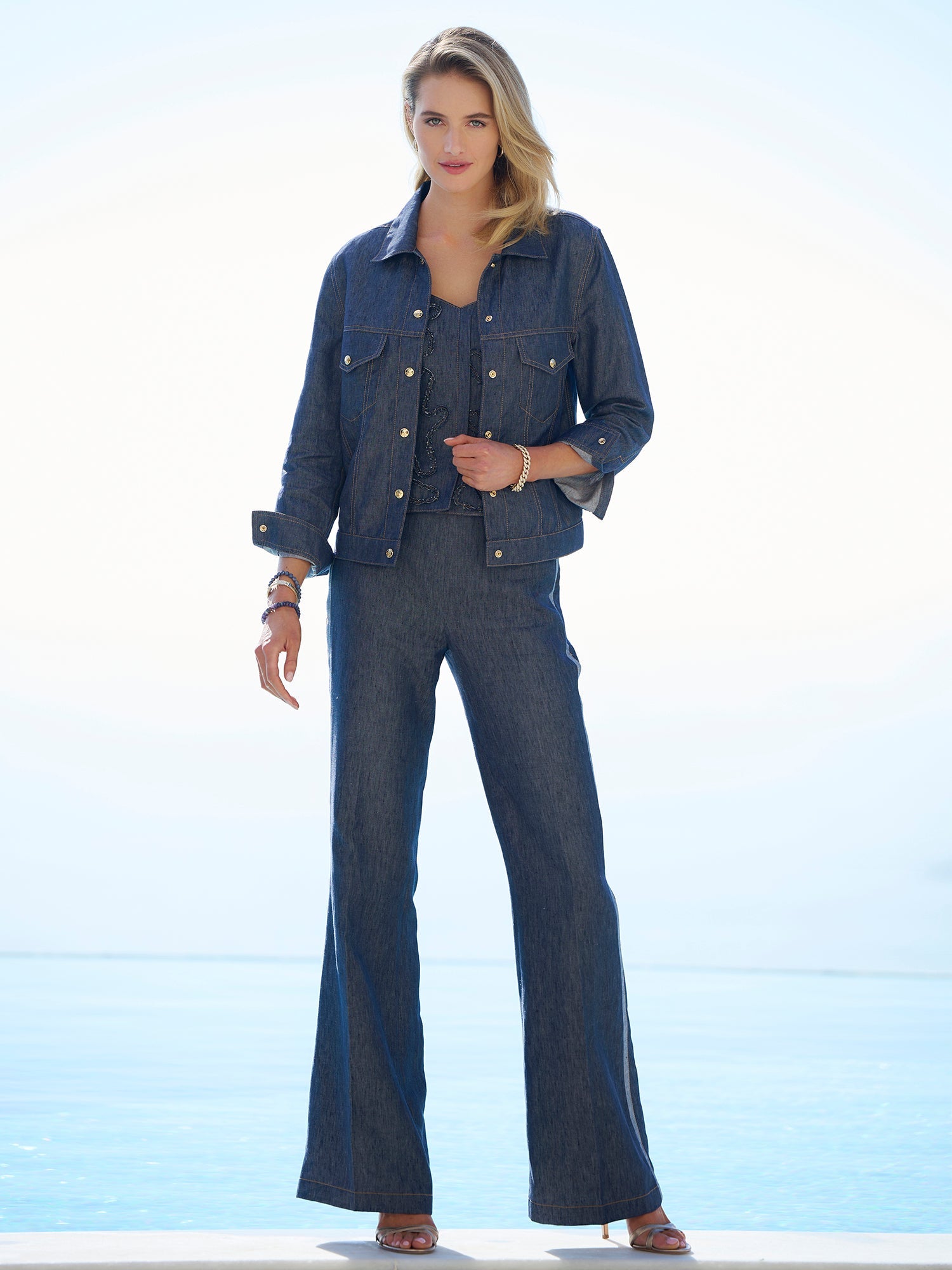 Mara Herringbone Linen Jean