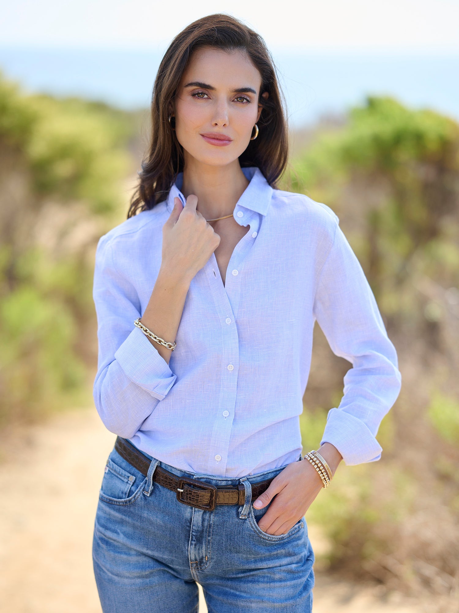 Adeline Check  Linen Shirt
