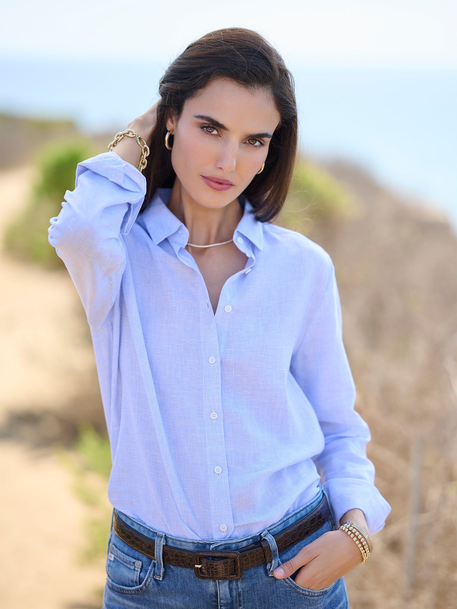 Adeline Check  Linen Shirt